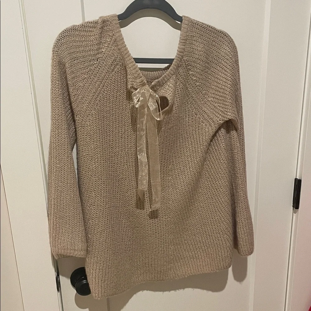 LC Lauren Conrad Tan Sweater with Embellishments - Picture 2 of 4